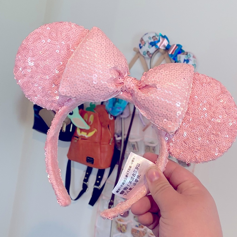 NWOT Disney Parks pink sequin ears